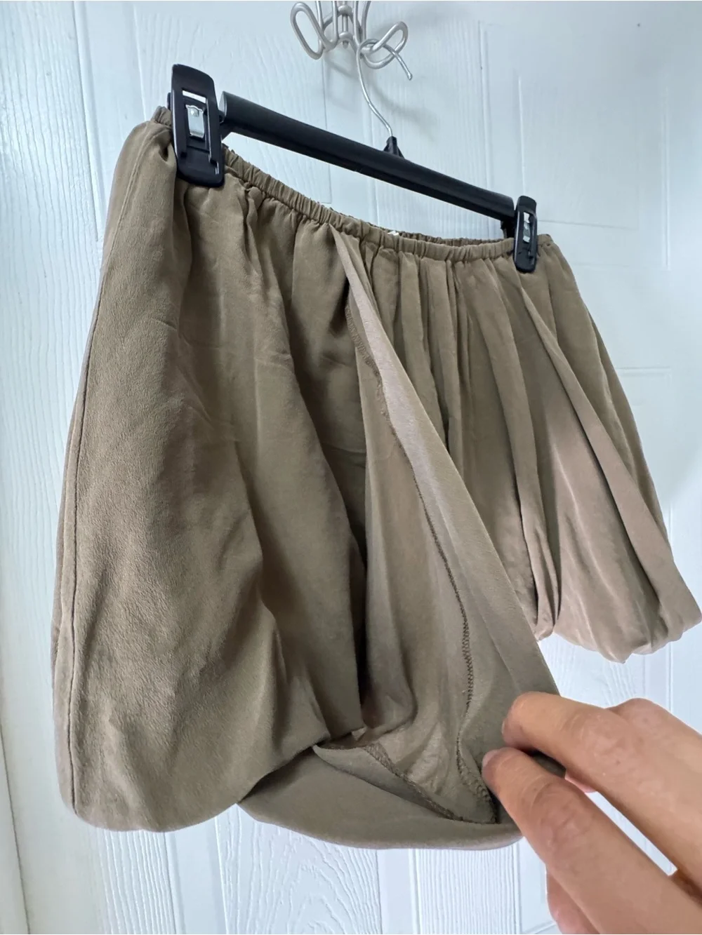 J. Crew Olive Bubble Hem Skater Skirt